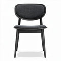 Sedia moderna in tessuto grigio scuro con struttura in legno 45 x 45 x 80cm