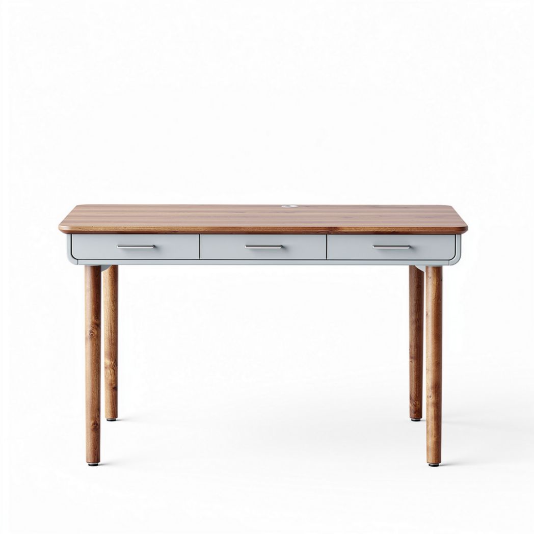 Tavolo da scrivania in legno di faggio con piano in melamina 120 x 60 x 75cm