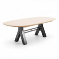 Tavolo da soggiorno ovale in legno e metallo 160 x 80 x 75 cm colore naturale