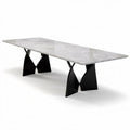 Tavolo da pranzo in marmo grigio con base nera 240 x 100 x 75cm