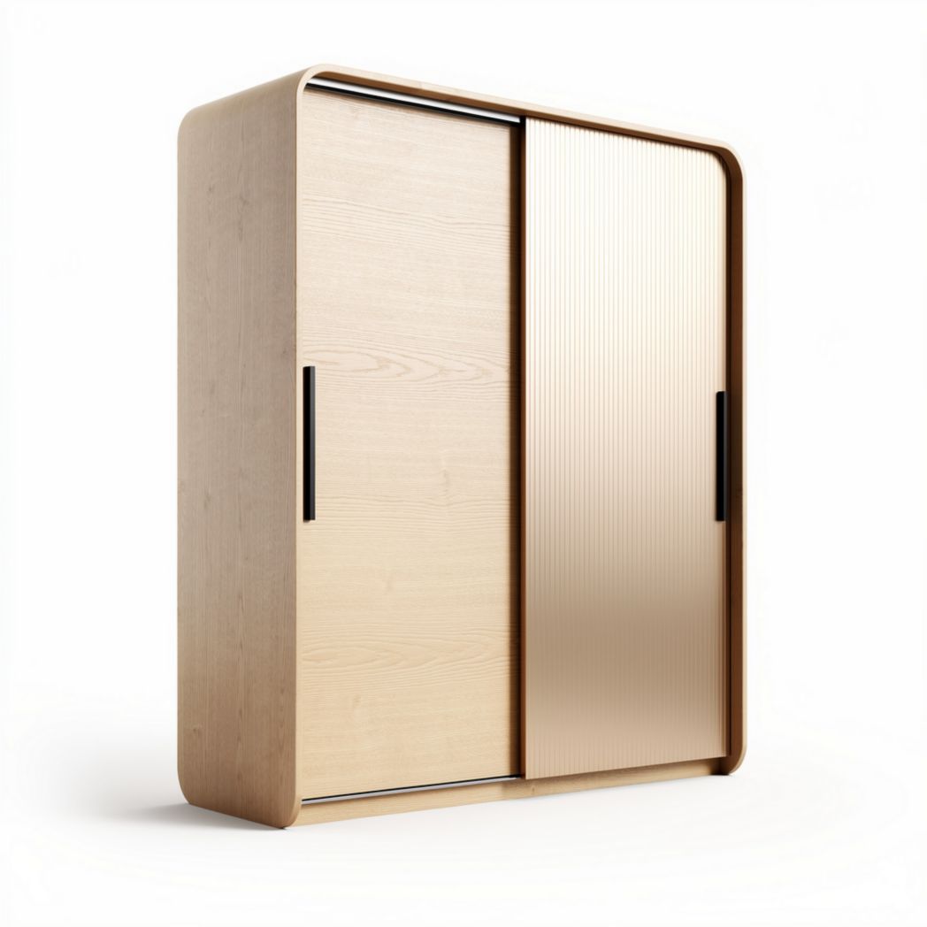 Armadio in legno di rovere con porte scorrevoli dimensioni 120 x 60 x 200cm