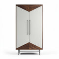 Armadio in legno e metallo con ante bianche e dimensioni 80 x 45 x 150cm